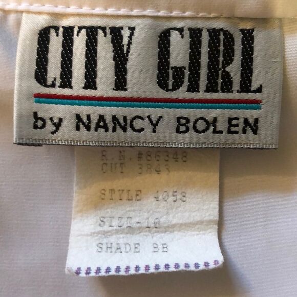 Vintage City Girl Button Down Shirt Velvet Collar - Picture 8 of 8